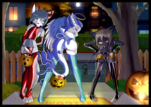 YCH AUCTION HORNY KIDS TRICK OR TREAT