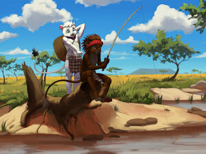 Brothers fishing [commission]