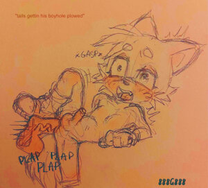 “Tails getting his boyhole plowed”