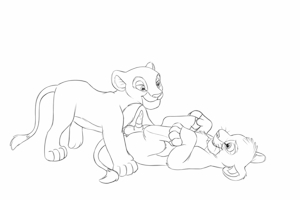 Nala riding Simba image sequence