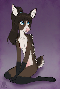 sitting teenage anthro Parfait - by Lichfang