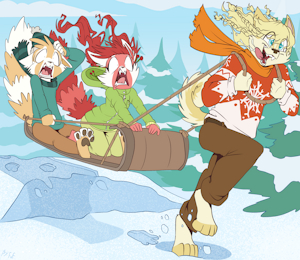 *C*_Sleigh-ridin' husky style!