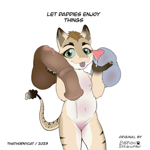 Roxanne and his daddies, traced, originally by Bastion Shadowpaw!