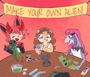 Sophia, Satin & Evadam - 008 - "Make Your Own (fake) Alien!"