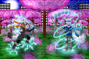 Foxes Among the Sakura