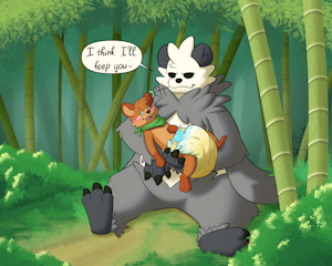 Pangoro's new baby bear (wet alt)