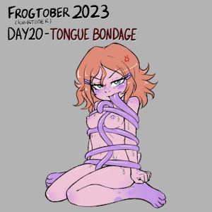Frogtober 2023 ( +Kinktober )  Day 20 - Tongue Bondage