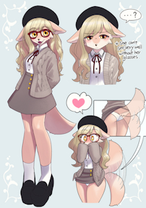 Dog lady with glasses