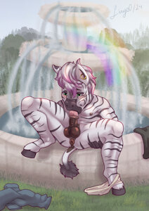 Zebra having fun