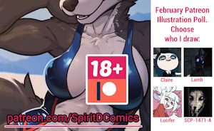 Wolf By the Pool + Spooky Poll is up on Patreon