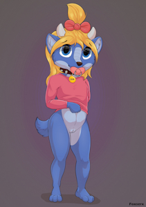 Shy pup