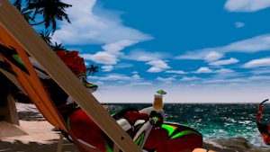 Relaxing on the beach.