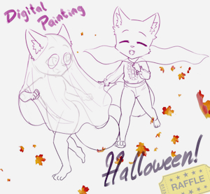 🎃RAFFLE| YCH Full Digital painting (+background +customizable costume)