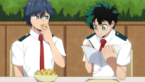 Kaemon and Midoriya: Lunch Time
