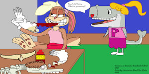 Lola Bunny eating Chris Bland The Whale