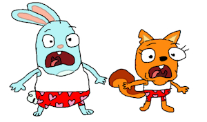 Kiff and Barry in Heart Boxers