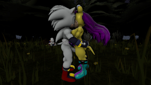 Chris and Mina kiss, while Crystal and Sonic bang (SFM