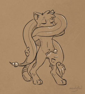 Quetzalli x Dragonair (Gift) (Art by Moodytail)