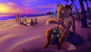EspressoVulpes: Sunset on the Beach