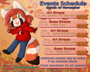 Schedule for November