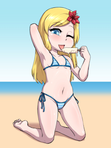 Cute girls in the beach~