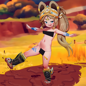 *commission* Kachina plays with Mud
