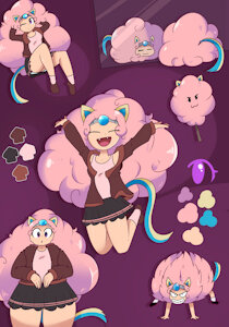 Cotton candy catgirl adoptable!