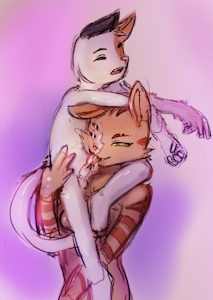 (Colored Sketch) Litterbox Commission