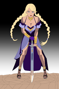 anime warrior princess colored