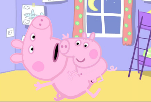 Peppa And George having fun in there room