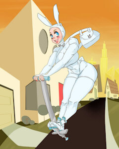 Bubble in bunny suit