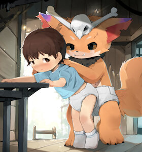 Gnar and boy and diaper