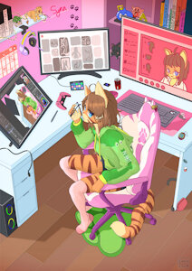 Synn in her den