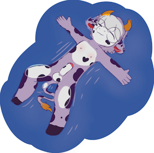 Swimming cow