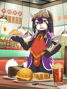 "W-what? This isn't your order?" (Art by Hauhau_mg)