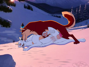 Making Snow Angels-Eska and Bandit P1