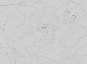 Hung kitties get lickies~