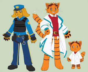 Dogman and family in my style!