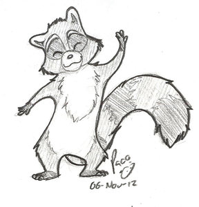 dancing raccoon