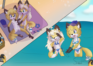 (Commission) Summer Foxes