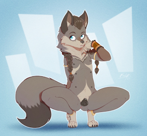 Tribal Female Cub Character Pin-up (commission)