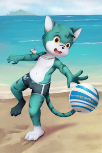 Kitty at the beach