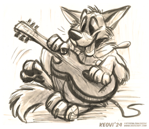 “Playing Guitar” doodle by Keovi
