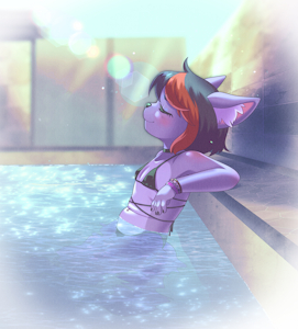 foxy at the pool
