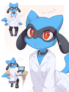 The doctor is [ in ]