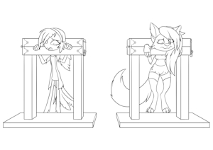 Loona & Octavia Trapped in Pillories