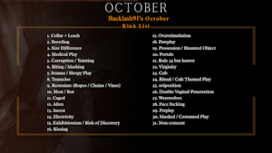 KINKTOBER LIST AND INFO