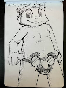 "Mustache" - Day 1 Inktober 2025