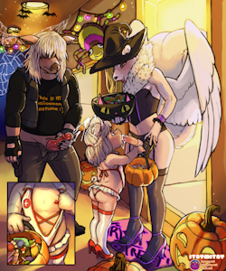 Commission: Trick or Treat Mr. Rosegold!