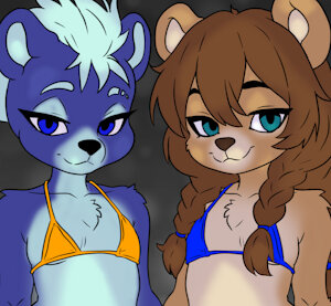 bear girls being cute